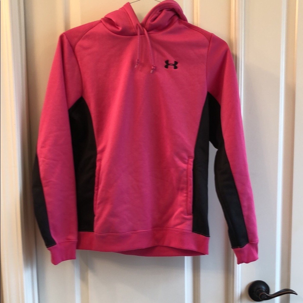 Pink and black UA hoodie